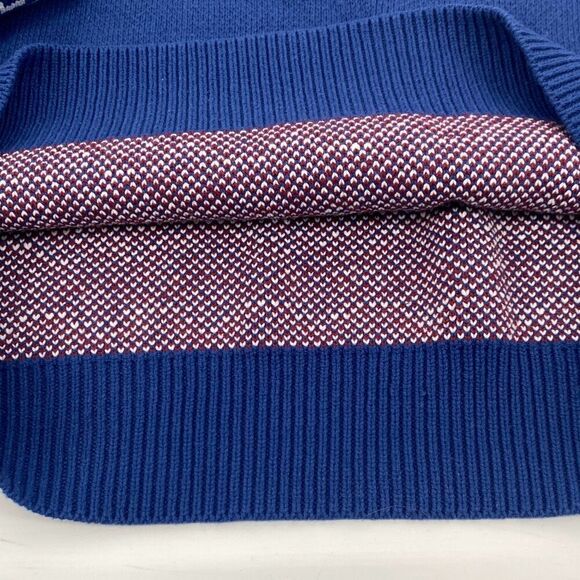 PacSun Fairisle Crew Sweater Large Chunky Nordic Ski Blue Heavyweight Large - Picture 9 of 14